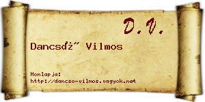 Dancsó Vilmos névjegykártya
