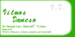 vilmos dancso business card